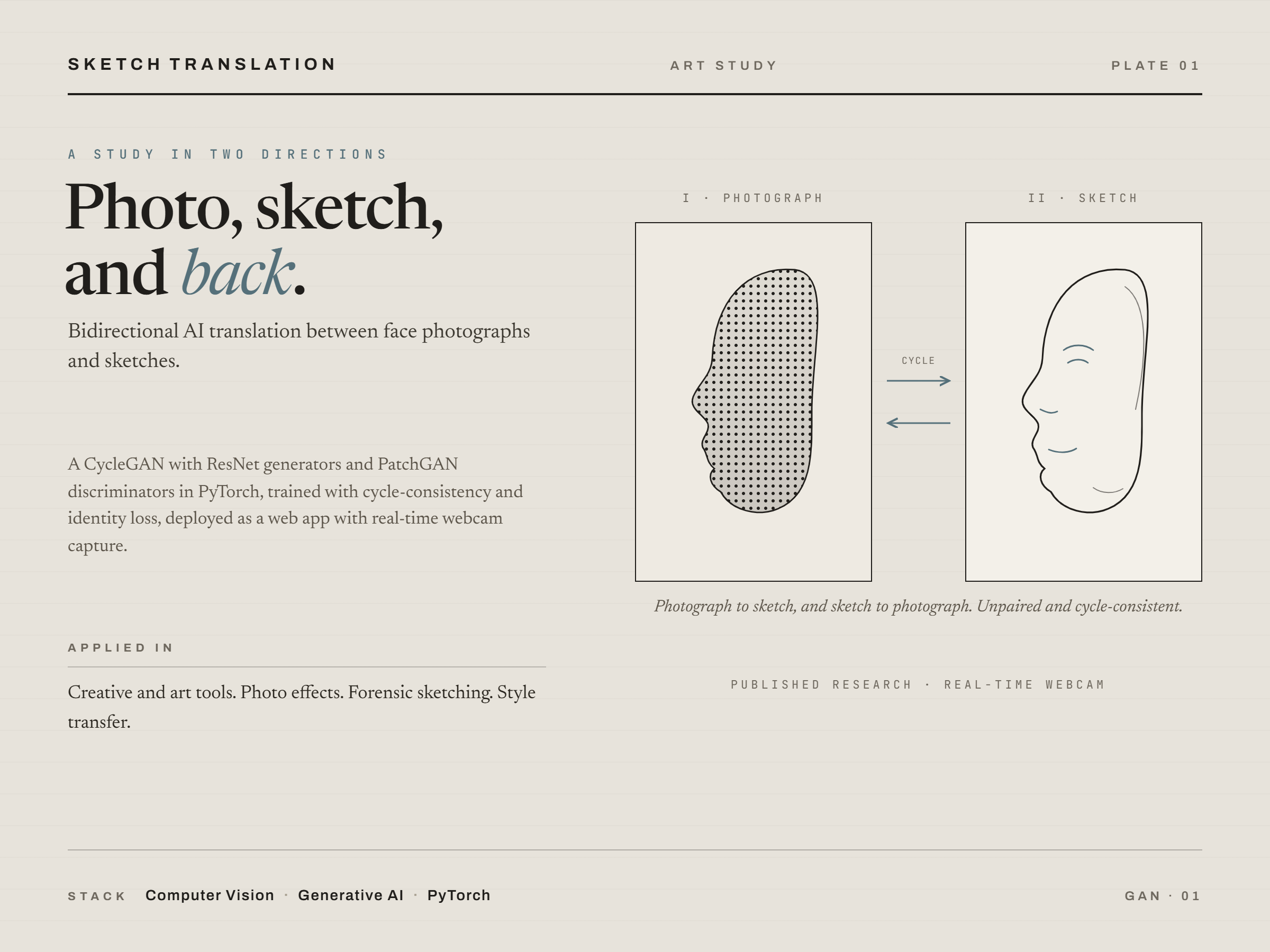 CycleGAN: Face-Sketch Translation with Flask Web Interface